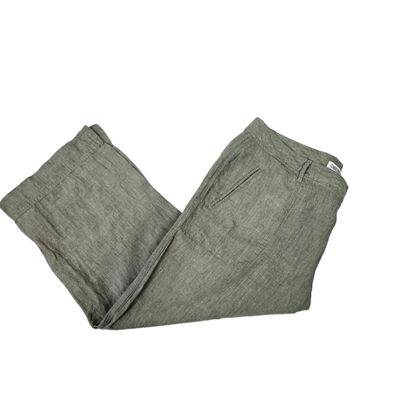Cherokee‎ Olive Green Linen Capri Pants Size 18 Women's Plus L15 - Picture 1 of 9